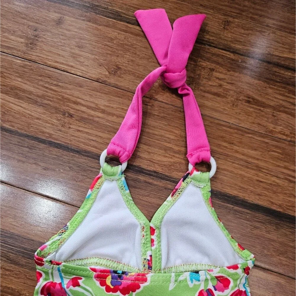 Penelope Mack, LTD Baby One Piece Floral Halter Tie Neck Swimsuit Size 12M - Picture 6 of 8